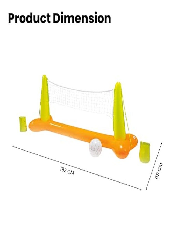 KinderTales® Inflatable Pool Volleyball Set - Durable 10-Gauge Vinyl Net, Inflatable Ball, Repair Patch, Easy Setup & Storage, Perfect Backyard & Pool Fun - Image 3